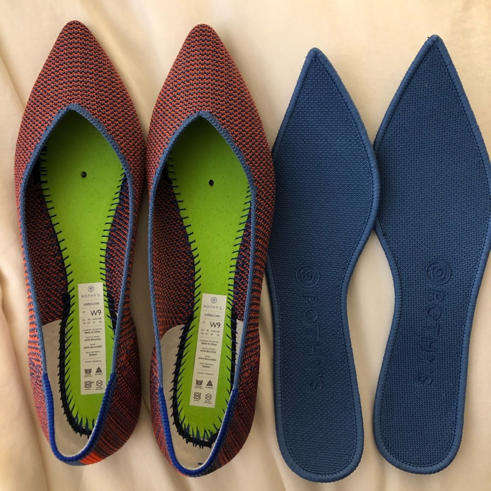 BNIB Rothy’s Tangerine Triple Stitch size 9